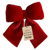 KOKARDA NA CHOINKĘ DRZWI CZERWONA DUŻA 14 CM KOKARDKA OZDOBY ŚWIĄTECZNE
