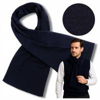 Szalik męski bawełna granatowy ciepły zimowy klasyczny elegancki szal