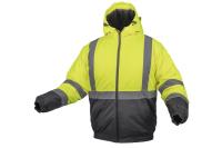 Рабочая куртка зимняя предупреждающая утепленная короткая куртка-бомбер желтый-M