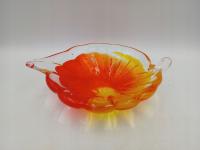 PATERA LIŚĆ MURANO ? STARE GRUBE SZKŁO Z PRL