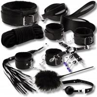 БОЛЬШОЙ НАБОР БДСМ ЭРОТИЧЕСКИЕ 14 ЭЛЕМЕНТОВ ДЛЯ ПАР НАРУЧНИКИ КНУТ ОШЕЙНИК