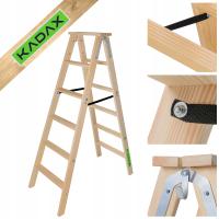 DRABINA MALARSKA DREWNIANA ROZSTAWNA 2x6 STOPNIE SKŁADANA DWUSTRONNA