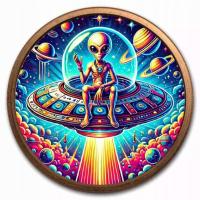 MIEDZIANA MONETA UFO MIEDZ 1 UNCJA Alien Odyssey Saint-Gaudens Kolorowana