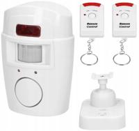 Bezprzewodowy Mini Alarm z Syreną Sterowany Pilotem 6m na Baterie 1+2