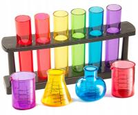 Zestaw kolorowych 10 KIELISZKÓW na imprezę SZOTY chemiczne probówki