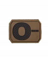 Mil-Tec Naszywka 3D na rzep grupa krwi 0, coyote