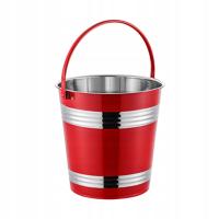 Wiaderko na lód 1.7L Stal nierdzewna Utrzymuj chłodzenie lodu Dłuższy Wielozadaniowy czerwony