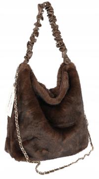 TOREBKA DAMSKA A4 NA RAMIĘ Z FUTERKA Modna WŁOSKA MARKA XY2503 Czekoladowa