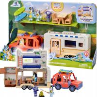 TmToys Bluey ZESTAW KAMPER auto z przyczepą CARAVAN+3 FIGURKI+7 akcesoriów