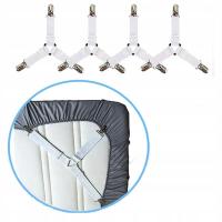 Натяжитель простыни подтяжки эластичные простыни держатели белый 4шт