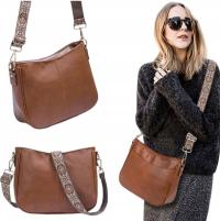 Женская сумка коричневая элегантная большая сумка на плечо коричневый ремень