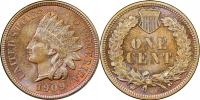 1 cent USA (1909) - Cent z głową Indianina