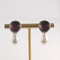 Klipsy do Uszu Lolita Akcesoria Klips do UCHA SREBRNE z PERŁĄ PEREŁKI