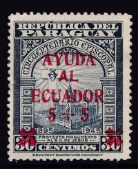 PARAGWAJ * Mi 655 pomoc dla ofiar trzęsienia ziemi w Ekwadorze LOTNICZY