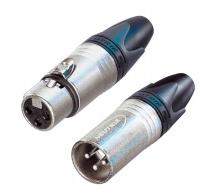 Wtyki XLR 3pin Neutrik wtyk mikrofonowy męski żeński NC3FXX + NC3MXX zestaw