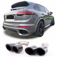 KOŃCÓWKI WYDECHU WYDECH TŁUMIK PORSCHE CAYENNE 14-17 LIFT CZARNE GTS LOOK