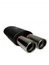 Глушитель баса silencer двухтрубный 80 матовый черный WM Sport fi 58 мм 2,25 дюйма