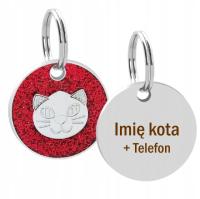 IDENTYFIKATOR DLA KOTA GRAWEROWANY KOLORY IMIĘ KOTA + NR TELEFONU