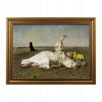 Картина Юзеф Хелмонски бабье лето жанровая сцена