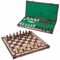 SQUARE - Duze Szachy drewniane 570 - Szachownica 57 cm - Figury obciążane !