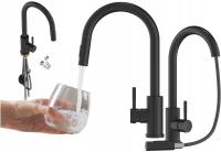 Смеситель для кухни с выдвижным носиком, черный смеситель для кухни, стоящий LOSETO