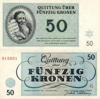 # CZECHOSŁOWACJA - 50 KORON - 1943 - CZ-655 - UNC (getto Theriesienstadt)