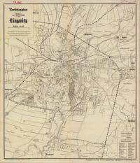 STARY PLAN LEGNICA Liegnitz 1938 r. 70x60cm