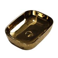 UMYWALKA NABLATOWA CERAMICZNA PROSTOKĄTNA MILO ZŁOTY POŁYSK 45x32 NA BLAT