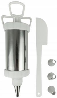 Dekorator do ciast i tortów z 4 końcówkami metalowymi zestaw cukierniczy