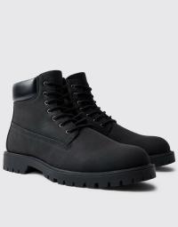 BOOHOOMAN CZARNE SZNUROWANE BUTY SZTYBLETY WORKERY TRZEWIKI NWX WS1_43