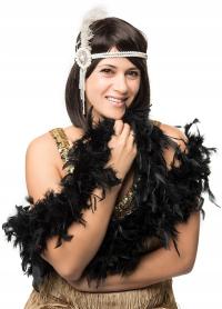 Czarne Boa Z Piór Lata 20 Charleston Szal Czarne Pióra 190 cm