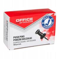 Pinezki do tablic korkowych beczułki Office Products 100 szt. mix kolorów