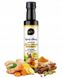 ЗОЛОТОЙ МОЛОЧНЫЙ СИРОП МОЩНОСТЬ ИМБИРЬ КУРКУМА ЛИМОН ОСТРОУМИЕ. C соки 100% NFC 250 мл