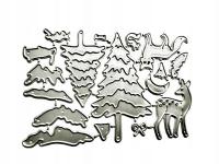 Wykrojnik 2 choinki ,sarna, lis i nawet księżyc