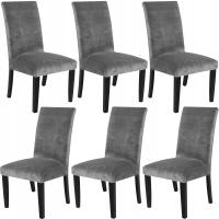 Чехлы для стульев 6 шт. велюр универсальный графитовый чехол набор