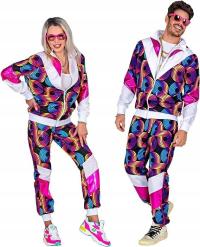 KOSTIUM DISCO PARTY RETRO LATA 80 STRÓJ NEON PRZEBRANIE HALLOWEEN UNISEX