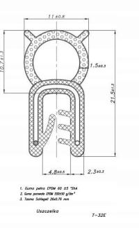 Uszczelka Stomil kauczukowa czarna krawędziowa 1 mb T-32