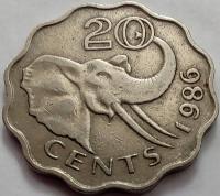 1797-Эсватини (Свазиленд) 20 центов, 1986