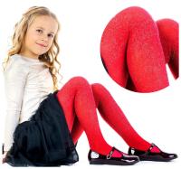 DESU rajstopy dziecięce czerwony poliamid