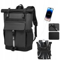 PLECAK ZWIJANY ROLL-TOP CODZIENNY MIEJSKI DUŻY LEKKI NA LAPTOPA