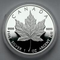 1769. Kanada SREBRO 5 dolarów 1989 Liść Klonu