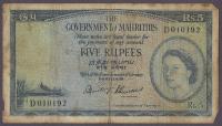 Mauritius - 5 rupees 1954 (VG)