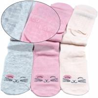 Противоскользящие носки для девочек из АБС-пластика с силиконом, 3 упаковки, 27-30