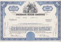 American Sugar Company Akcja 100 udziałów Share USA cukier rafineria 1966