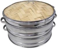 Bambusowy parowar 25 cm – 2-piętrowy