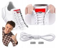 Магнитные шнурки без завязывания 100 см белые эластичные шнурки