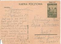 KRAKÓW -JASŁO -karta -Cp103 -obieg 1948 rok