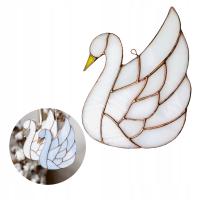 Witrażowy łabędź – ręcznie wykonana dekoracja