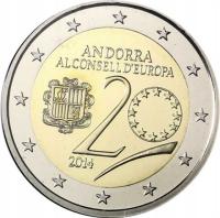 Andora 2014, 2 euro okolicznościowa - Akcesja do Rady Europy - bankowy/ unc