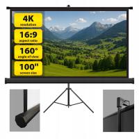 Camrock Przenośny Ekran do rzutnika projektora 100 cali 221x124 cm Statyw